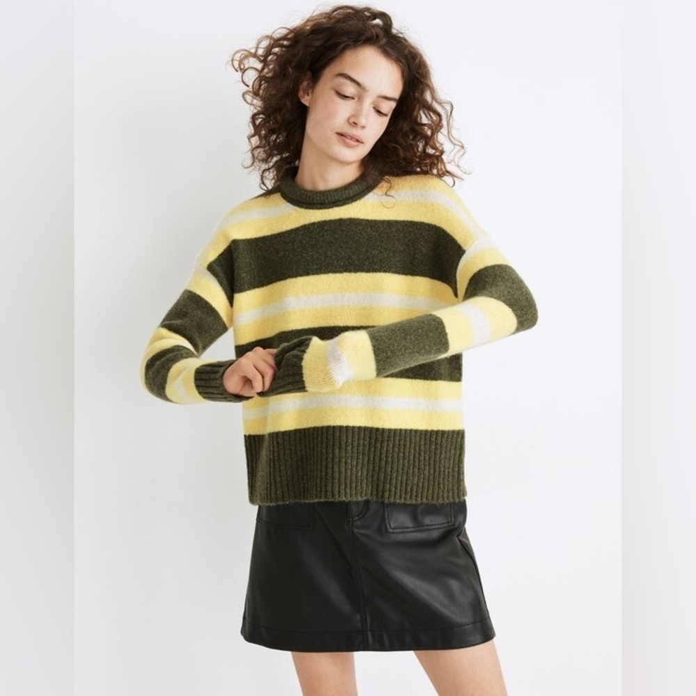 Madewell Striped Fulton Pullover Sweater | NWT $82 | Size XS (Oversized Fit)